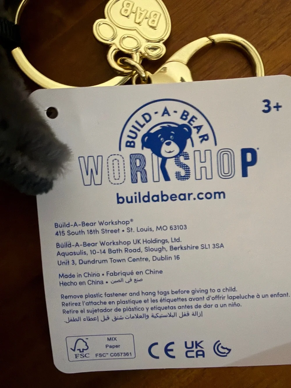 Build-A-Bear Workshop Bat Plush Bag Charm Key Chain Keyring